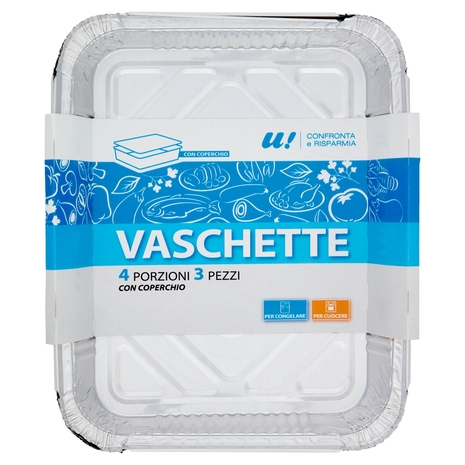 3 Vaschette 4 Porzioni con Coperchio U! Confronta e Risparmia